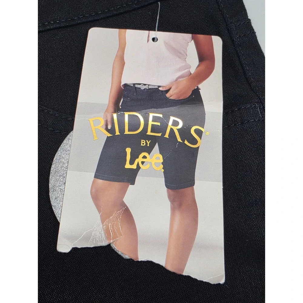 Riders by Lee Womens Midrise Bermuda Shorts Black Size 6M NWT 197MAW0